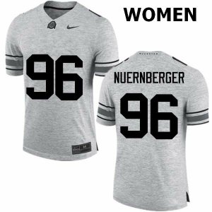 Women's Ohio State Buckeyes #96 Sean Nuernberger Gray Nike NCAA College Football Jersey Cheap OXS7044SR